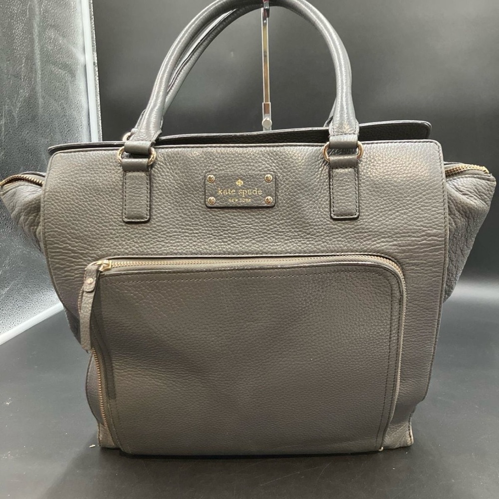 Kate Spade Gray Tote Bag with Structured Design and Double Handles